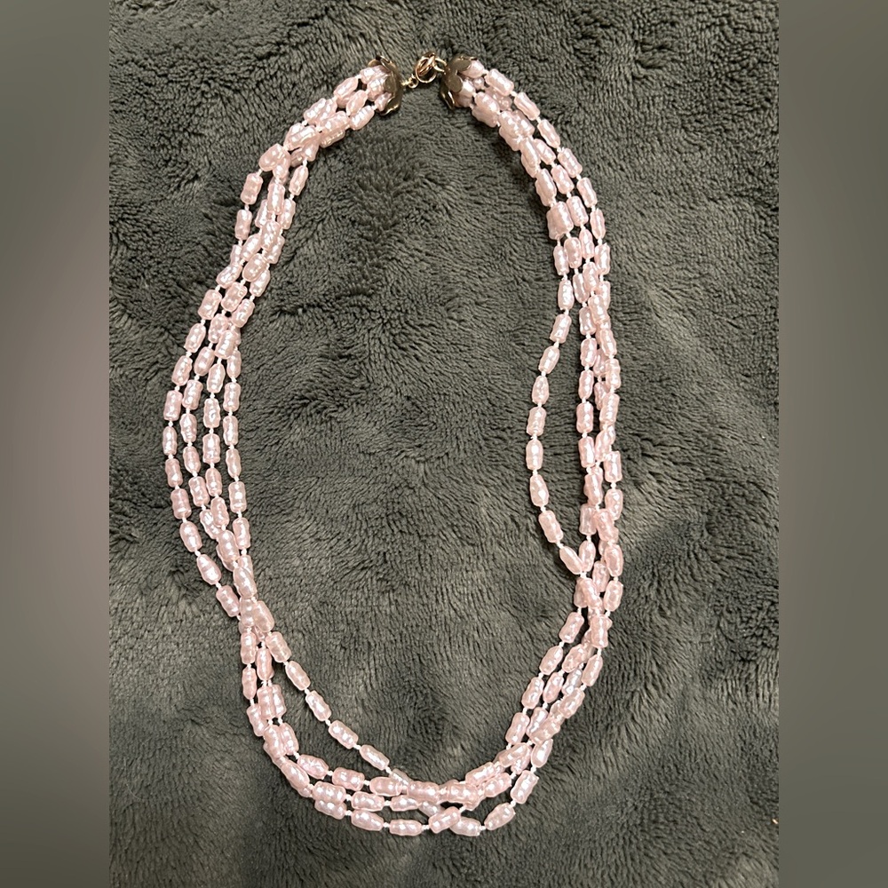 Vintage Pink Fresh Water Pearl Necklace